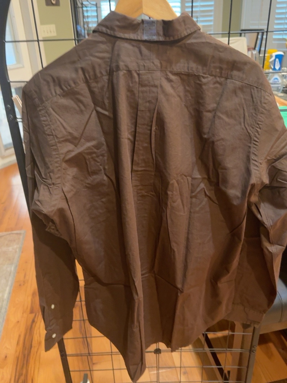 Polo Ralph Lauren Classic Fit Brown 100% Cotton Shirt Green Pony NWT Men’s L - Picture 4 of 14